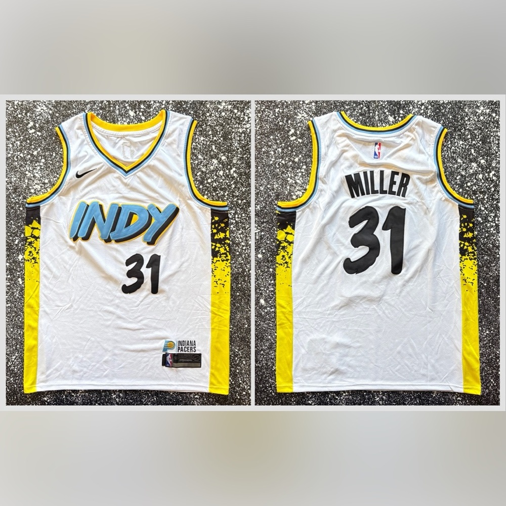 Indiana Pacers Stitched 2025 City Connect NBA Jersey #31 Reggie Miller HOF